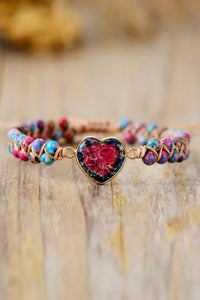 Handmade Heart Natural Stone Bracelet