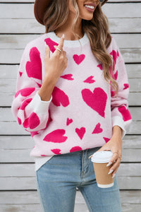 Angel Wings Heart Contrast Sweater