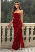 Load image into Gallery viewer, Formal Dress | Sequin Backless Split Maxi Dress
