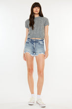 Load image into Gallery viewer, Kancan High Rise Frayed Hem Denim Shorts | Blue Jeans
