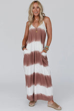 Load image into Gallery viewer, Maxi Dress | White Striped Tie Dye Dress
