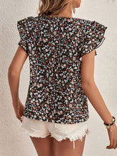 Load image into Gallery viewer, Cap Sleeve Top | Floral Round Neck Cap Sleeve Blouse
