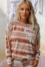 Load image into Gallery viewer, Lounge Outfit | Aztec Print Puff Sleeve Pullover and Pants
