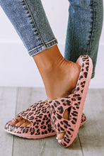 Load image into Gallery viewer, Pink Leopard Print Thick Sole Slip On Slippers | Shoes &amp; Bags/Slippers
