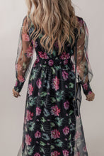 Load image into Gallery viewer, Long Sleeve Dress | Smocked Floral V-Neck Dress
