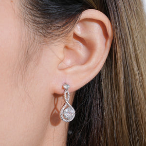 Moissanite Earrings-1 Carat Moissanite 925 Sterling Silver Earrings