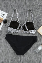 Load image into Gallery viewer, Black Twisted Bust Leopard Bikini Set | Swimwear/Bikinis
