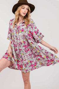 Mini Dress | Floral Button Down Mini Shirt Dress