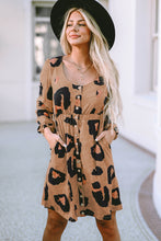 Load image into Gallery viewer, Mini Dress | Leopard Print Bubble Sleeve Loose Knit
