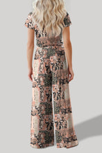 Load image into Gallery viewer, Printed Round Neck Short Sleeve Top and Pants Set
