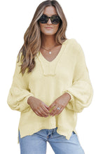 Load image into Gallery viewer, Beige Oversized Balloon Sleeve Hooded Sweater | Tops/Sweaters &amp; Cardigans
