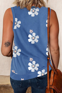 Sky Blue Crew Neck Tank Top | Tops/Tank Tops