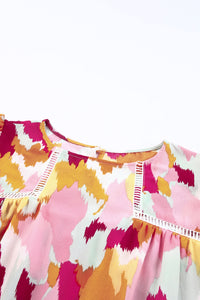 Multicolor Abstract Printed Long Sleeve Blouse | Tops/Blouses & Shirts