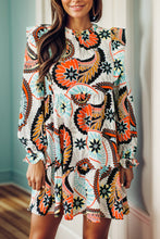 Load image into Gallery viewer, Ruffled Printed Flounce Sleeve Mini Dress
