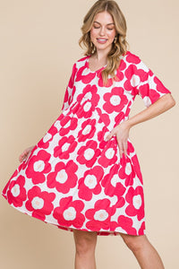 Floral Print Dress | Flower Print Ruched Dress