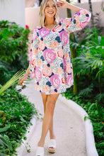 Load image into Gallery viewer, Floral Print Dress | Multicolor Bubble Sleeve Blooming Flowers
