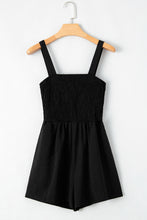 Load image into Gallery viewer, Black Casual Pocketed Smocked Sleeveless Romper | Bottoms/Jumpsuits &amp; Rompers
