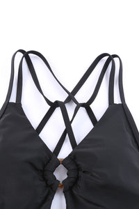 Black O-ring Decor Hollowed Strappy One Piece Swimsuit | Swimwear/One-Piece Swimsuit