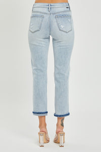 RISEN Mid-Rise Sequin Patched Jeans | Blue Jeans