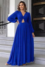 Load image into Gallery viewer, Formal Gown | Twist Front Cutout Long Sleeve Dress
