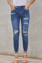 Load image into Gallery viewer, Light Blue Distressed Boyfriend Denim Pants
