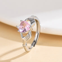 Load image into Gallery viewer, Fine Jewelry Ring-Copper Inlaid Zircon Heart Ring | rings

