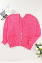 Load image into Gallery viewer, Rose Buttons Front Pocketed Sweater Cardigan | Tops/Sweaters &amp; Cardigans
