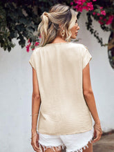 Load image into Gallery viewer, V Neck Blouse | Ruffled V-Neck Short Sleeve Blouse
