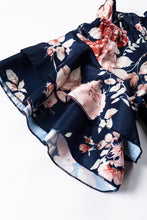 Load image into Gallery viewer, Blue Ruffle Off Shoulder Flounce Sleeve Floral Blouse | Tops/Blouses &amp; Shirts
