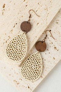 Drop Hook Earrings | Apricot Color-Block Cut-Out