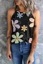 Load image into Gallery viewer, Black Sweet Floral Tank Top
