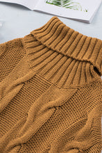 Load image into Gallery viewer, Cuddle Weather Cable Knit Handmade Turtleneck Sweater | Tops/Sweaters &amp; Cardigans
