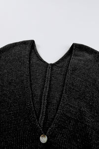 Black Buttons Front Pocketed Sweater Cardigan | Tops/Sweaters & Cardigans