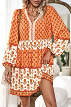 Load image into Gallery viewer, Womens Long Sleeve Dress | Printed V-Neck Long Sleeve Dress | Dress
