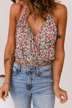 Load image into Gallery viewer, Multicolor Wrapped V Neck Floral Tank Crop Top | Tops/Crop Tops
