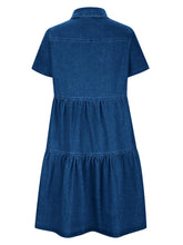 Load image into Gallery viewer, Pocketed Button Up Denim Dress
