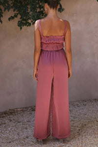 Wide Leg Pants Set | Ruffled Sleeveless Top and Pants