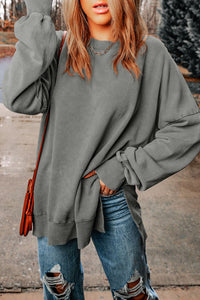 Womens Long Sleeve Blouse | Dropped Shoulder Round Neck Blouse