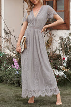 Load image into Gallery viewer, Gray Blue Fill Your Heart Lace Maxi Dress
