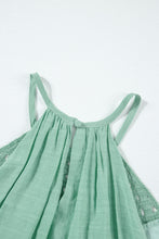 Load image into Gallery viewer, Halter Tank Top | Mist Green Crochet Splicing Halter Blouse
