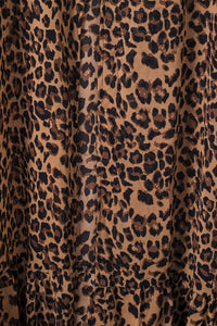 Leopard Print Tie Waist Open Front Kimono Beach Cover Up | Swimwear/Beach Cover-ups