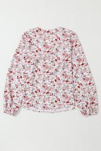 Load image into Gallery viewer, V-Neck Blouse | White Floral Long Sleeve Lace
