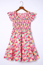 Load image into Gallery viewer, Womens Dress | Multicolor Smocked Bodice Ruffle Trim Floral Dress | Dresses/Floral Dresses
