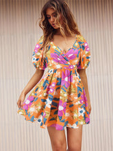 Load image into Gallery viewer, Printed Surplice Short Sleeve Dress | Dress
