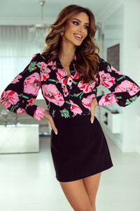 Floral Print Lantern Sleeve Shirt | Tops/Blouses & Shirts