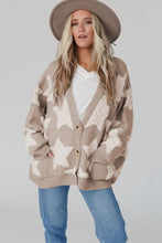 Load image into Gallery viewer, Khaki Star Pattern Winter Sweater with Pockets
