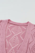 Load image into Gallery viewer, Pink Hollow-out Openwork Knit Cardigan
