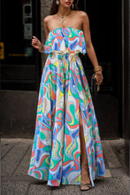 Load image into Gallery viewer, Maxi Dress | Slit Printed Tube Maxi Dress
