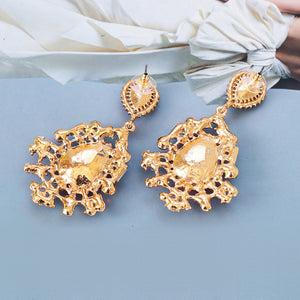 Teardrop Rhinestone Dangle Earrings