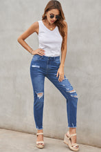 Load image into Gallery viewer, Light Blue Distressed Boyfriend Denim Pants
